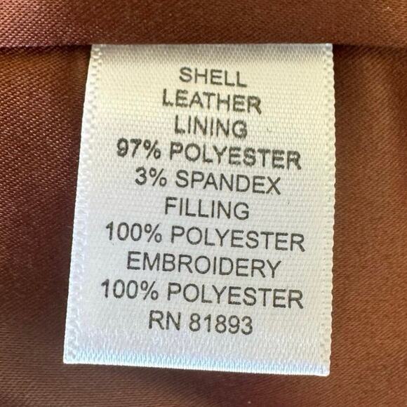 Vintage Leather Moto Jacket Brown Quilted Leather and Suede - Picture 10 of 10